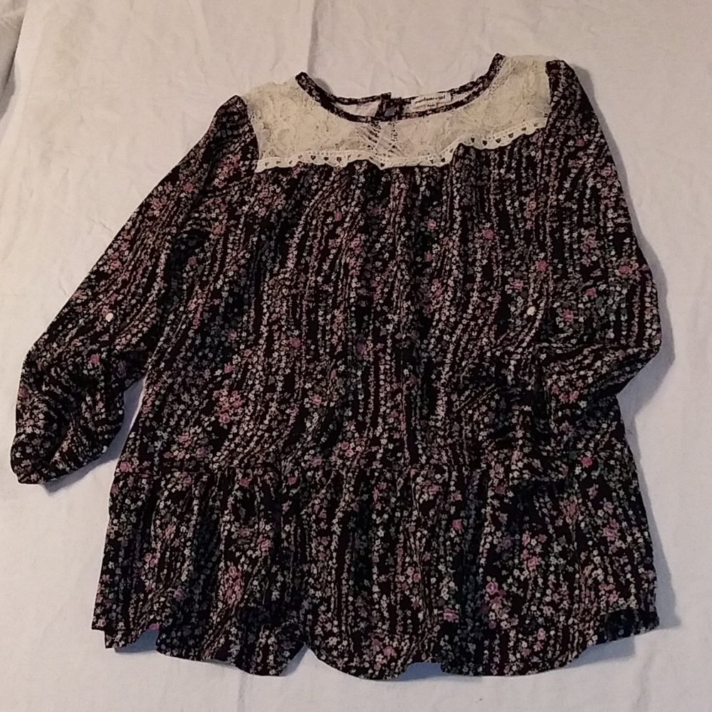 Cute Girls Floral Print Blouse